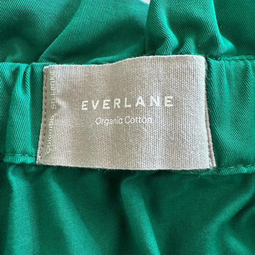 Everlane Paperbag Tank Dress Organic Cotton Removable/Adjustable Straps Green LG - Picture 13 of 16